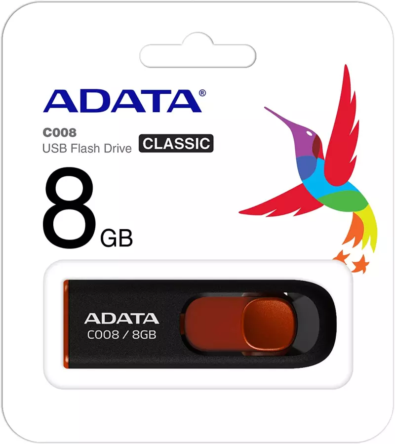 ADATA 8GB fekete pendrive (AC008-8G-RKD)