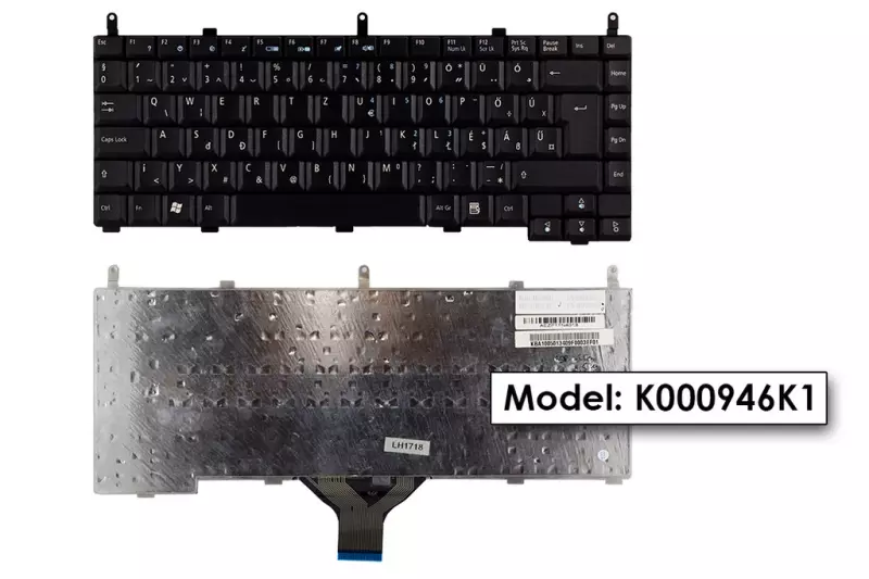 Acer Aspire 1350, 1353, 1355, 1510, 1511 MAGYAR fekete laptop billentyűzet (K000946K1)