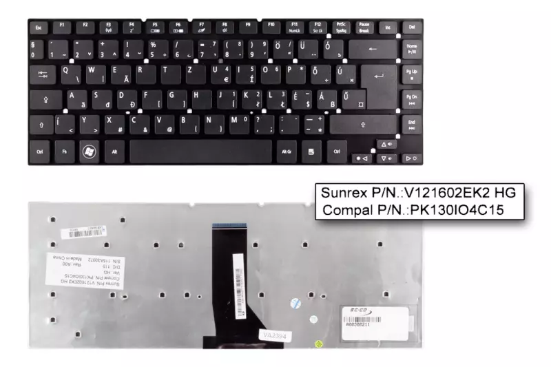 Acer Aspire TimeLine X 3830 fekete magyar laptop billentyűzet