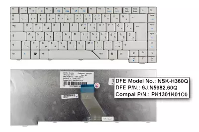 Acer Aspire 4920G fehér magyar laptop billentyűzet