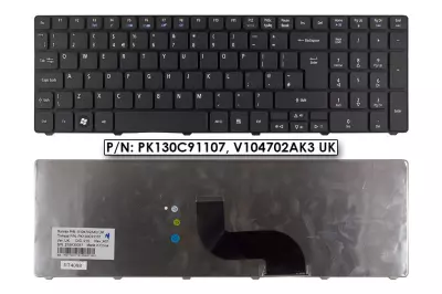 Acer eMachines E640G fekete UK angol laptop billentyűzet