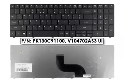 Acer eMachines E640G fekete US angol laptop billentyűzet