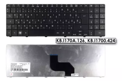 Acer Aspire 5734Z fekete magyar laptop billentyűzet