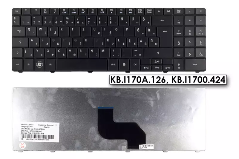 Acer eMachines G630 fekete magyar laptop billentyűzet
