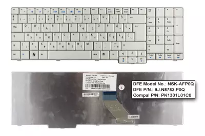 Acer Aspire 7730 sorozat fehér magyar laptop billentyűzet