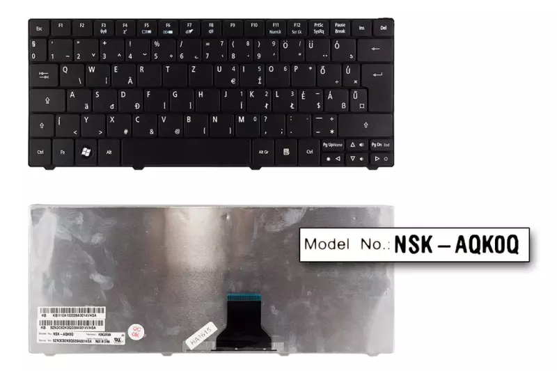 Acer Aspire ONE 722, 751, ZA3 MAGYAR fekete laptop billentyűzet (NSK-AQK0Q, KB.I110A.102)