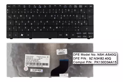 Acer Aspire ONE D257 fekete magyar laptop billentyűzet