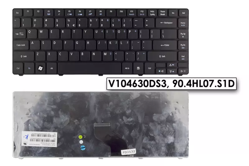 Acer Aspire 3750 fekete US angol laptop billentyűzet