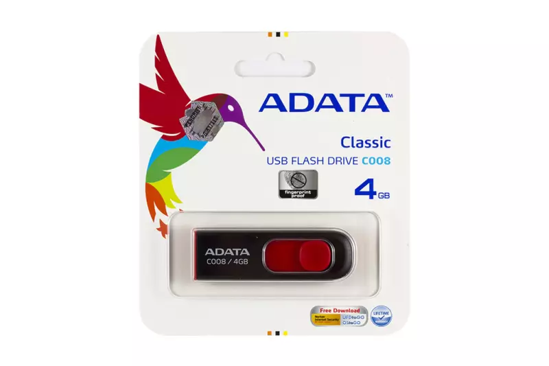 ADATA 4GB piros-fekete pendrive (AC008-4G-RKD)
