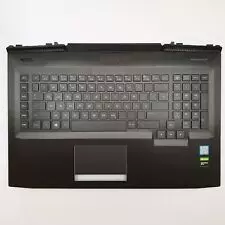 HP Omen 17T-AN100, 17-AN1 gyári új fekete-fehér  német háttér-világításos billentyűzet modul touchpaddal (230W, nagy Center-Pin DC nyílás) (L14992-041)