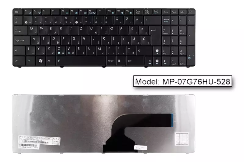 Asus A52 sorozat A52JR-X1 fekete magyar laptop billentyűzet