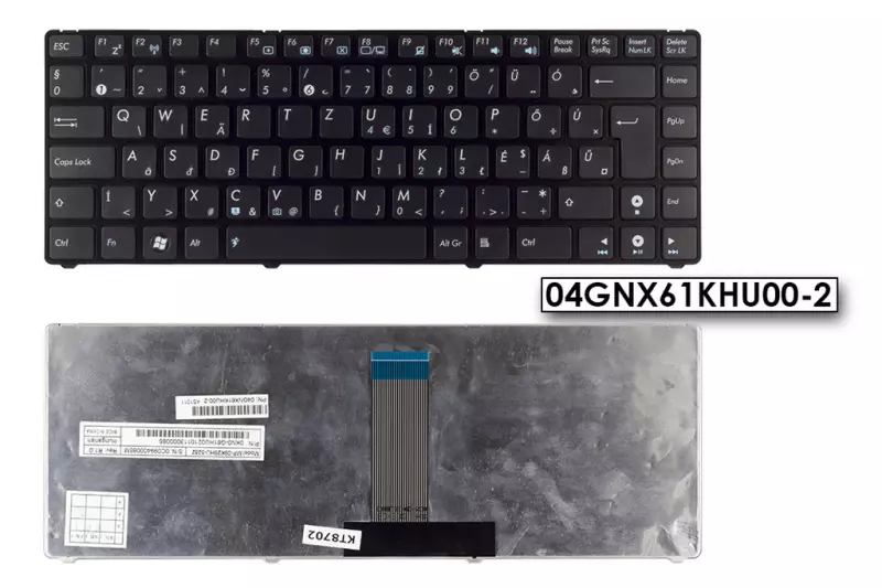 Asus B23E MAGYAR fekete laptop billentyűzet (04GNX61KHU00-2)