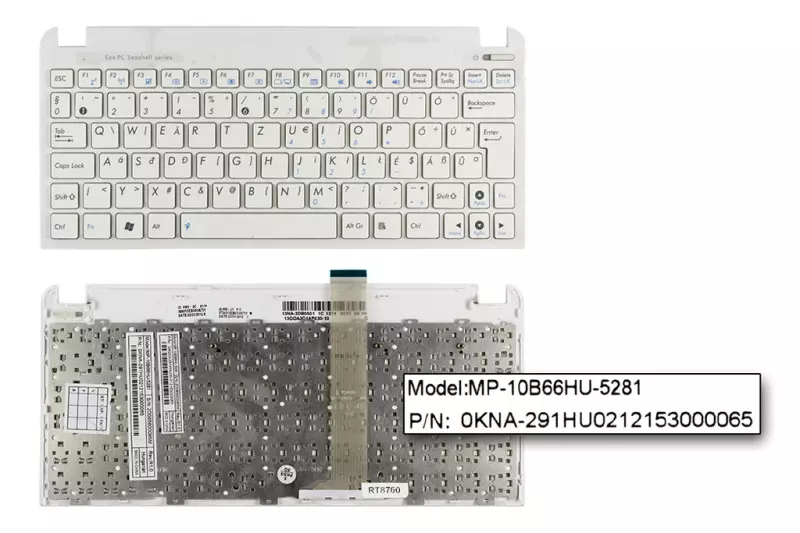 Asus EEEPC Seashell R051PX fehér magyar laptop billentyűzet