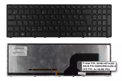 Asus G53 sorozat G53SX szürke magyar laptop billentyűzet