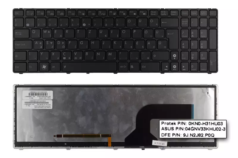 Asus G53 sorozat G53JW-XT1 szürke magyar laptop billentyűzet