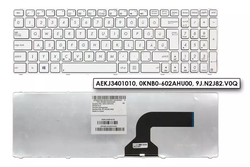 Asus X52 sorozat X52D fehér magyar laptop billentyűzet