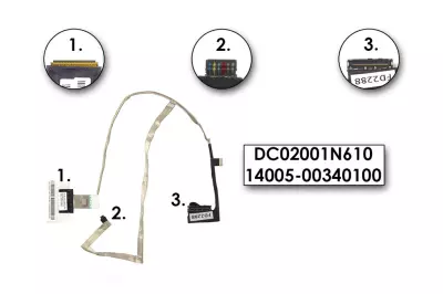 Asus K53BE, K53T, A53U gyári új LCD kábel, DC02001N610