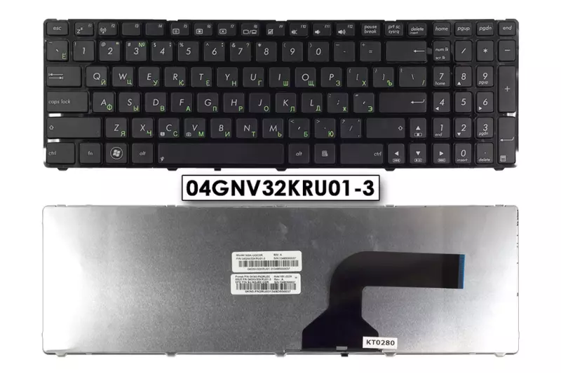 Asus N61 sorozat N61JQ fekete orosz laptop billentyűzet