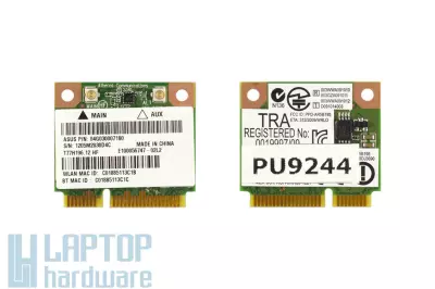 Asus K54L, K54LY, K84C gyári új Mini PCI-e (half) WiFi 802.11B/G/N és Bluetooth 3.0 kártya, AR5B195, 04G030007180