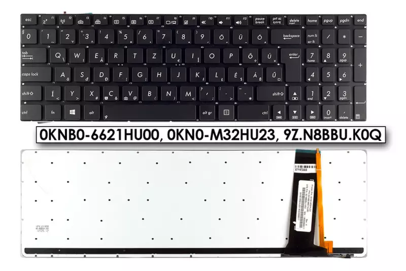 Asus N76 N76VM fekete magyar laptop billentyűzet