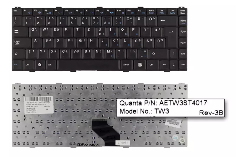 Asus S96, Z96, Philips X54, X58, X71, X72, Dell Inspiron 1427 használt MAGYAR laptop billentyűzet (AETW3ST4017)