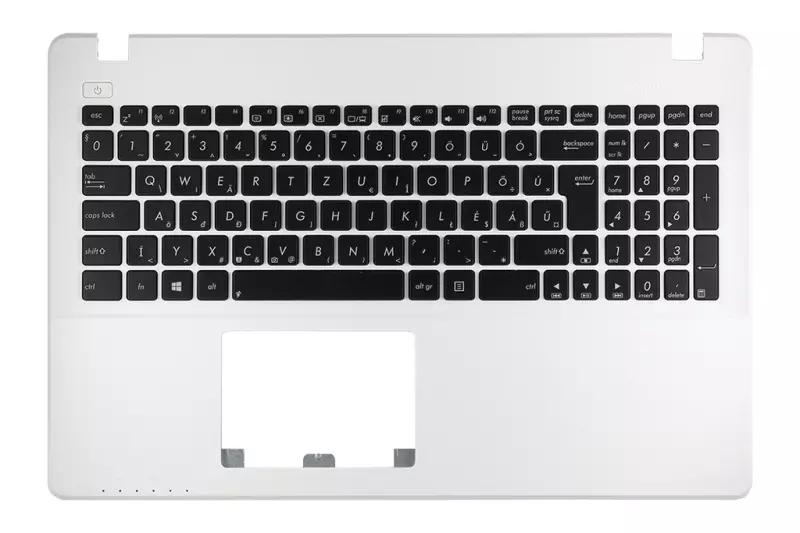 Asus R510 R510JK fehér-fekete magyar laptop billentyűzet