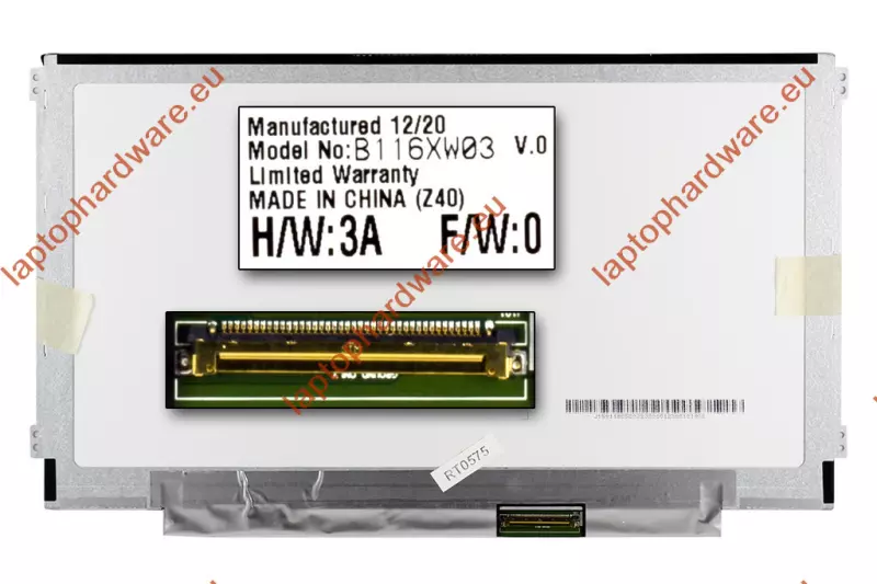 AUO B116XW03 V0 HD Slim LED (1366x768) használt fényes kijelző