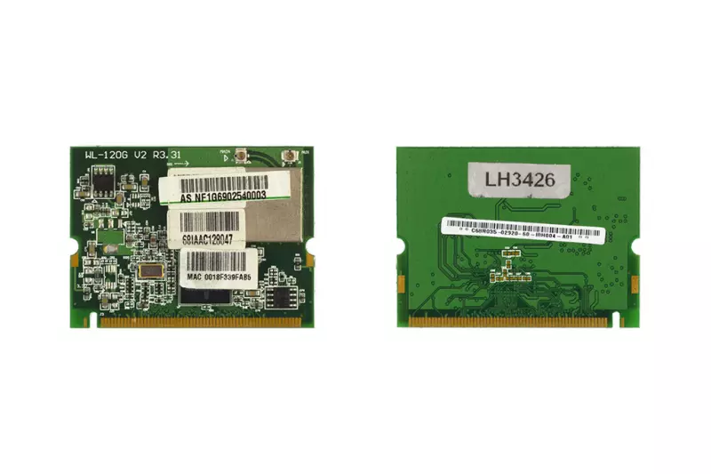 Broadcom BCM4318KFBG használt Mini PCI WiFi kártya Asus (WL-120G V2)