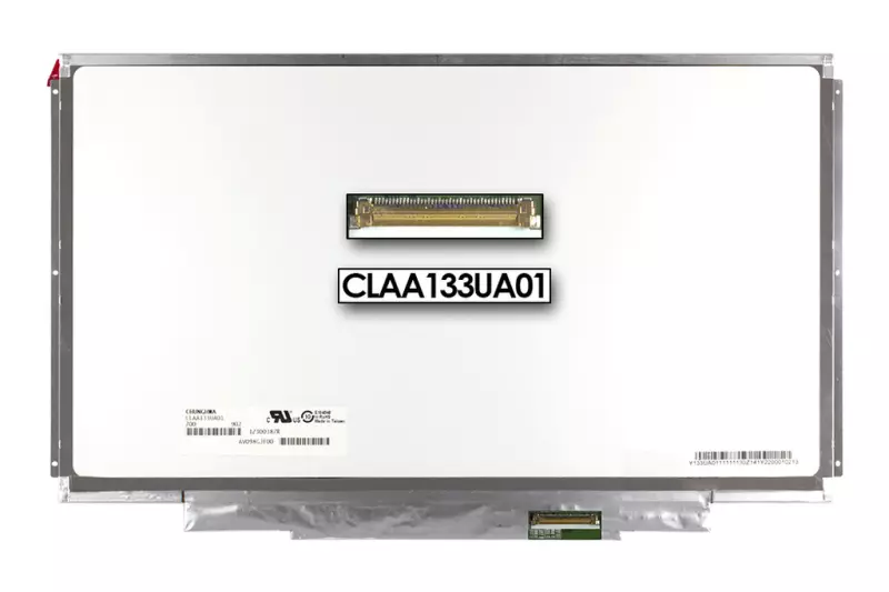 Gyári új matt 13.3' HD+ (1600x900) LED Slim kijelző (csatlakozó: 40 pin - jobb) CLAA133UA01 