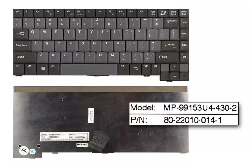 Clevo D27, D27ES ANGOL laptop billentyűzet (MP-99153U4-430-2)
