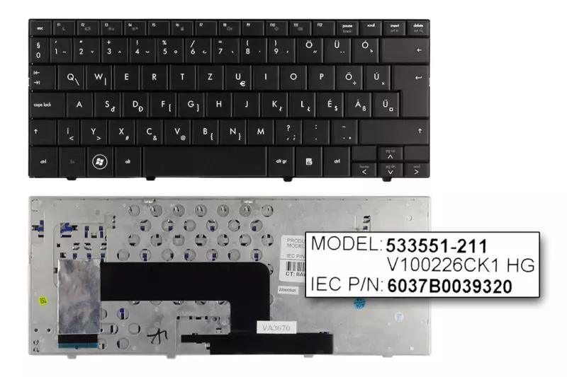 HP Mini 110c fekete magyar laptop billentyűzet