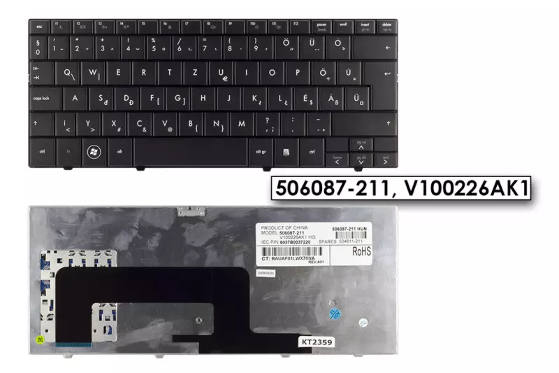 Compaq Mini 700EA, 1000, HP Mini 700, 1000 MAGYAR netbook billentyűzet (506087-211)