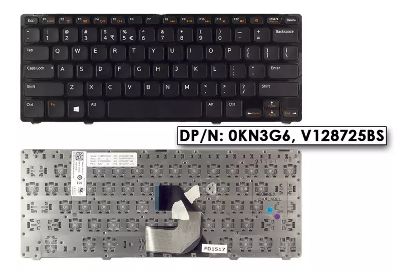 Dell Inspiron 14z-5423 fekete US angol laptop billentyűzet