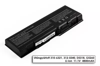 Dell XPS M1710 laptop akkumulátor, új, gyárival megegyező minőségű helyettesítő, 6 cellás (4400mAh)