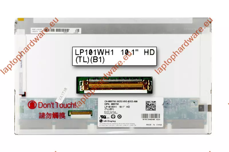 Gyári új matt 10.1'' (1366x768) HD LED kijelző (csatlakozó: 40 pin - bal)