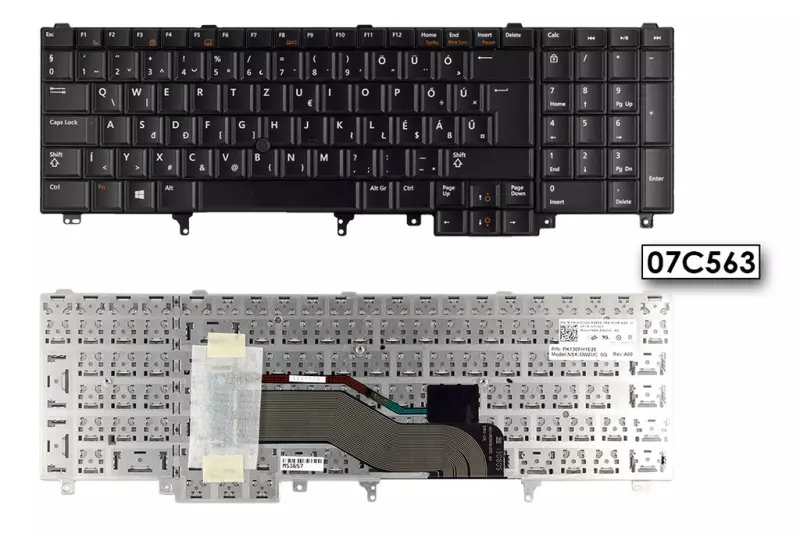 Dell Latitude E5520, E5530, E6520 gyári új magyar billentyűzet trackpointtal (Win8) (07C563)