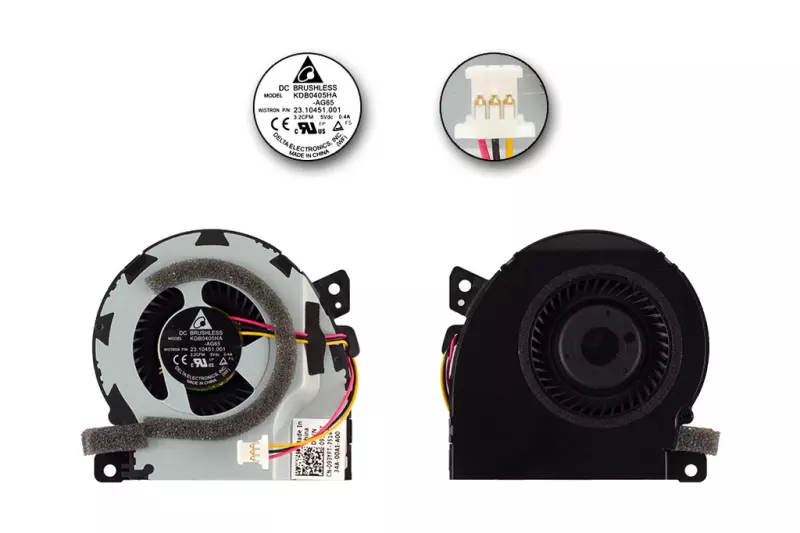 Dell Vostro V130 gyári új hűtő ventilátor, beszerelési lehetőséggel, (093YFT, KDB0405HA-AG65)