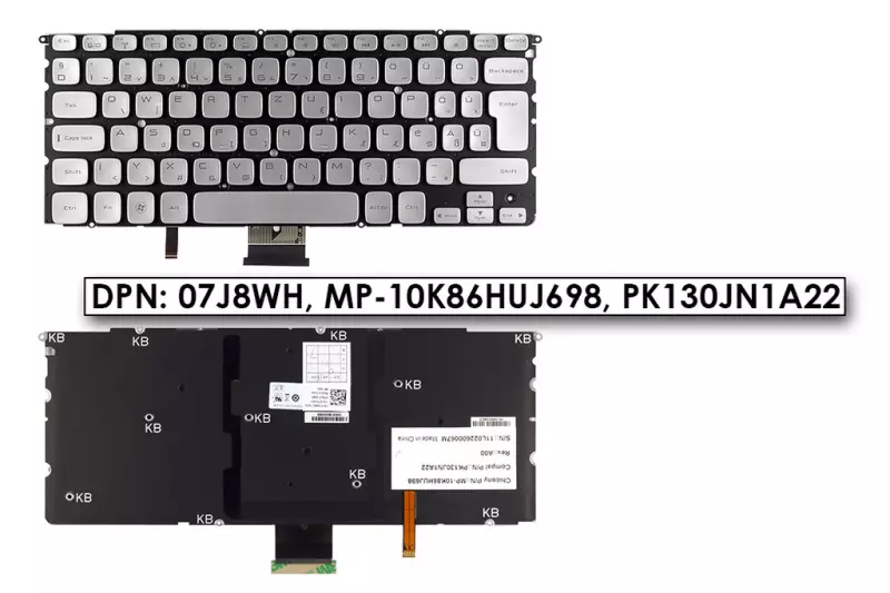Dell XPS 14z, 15z, L412z MAGYAR LED háttér-világításos laptop billentyűzet (DPN 07J8WH)
