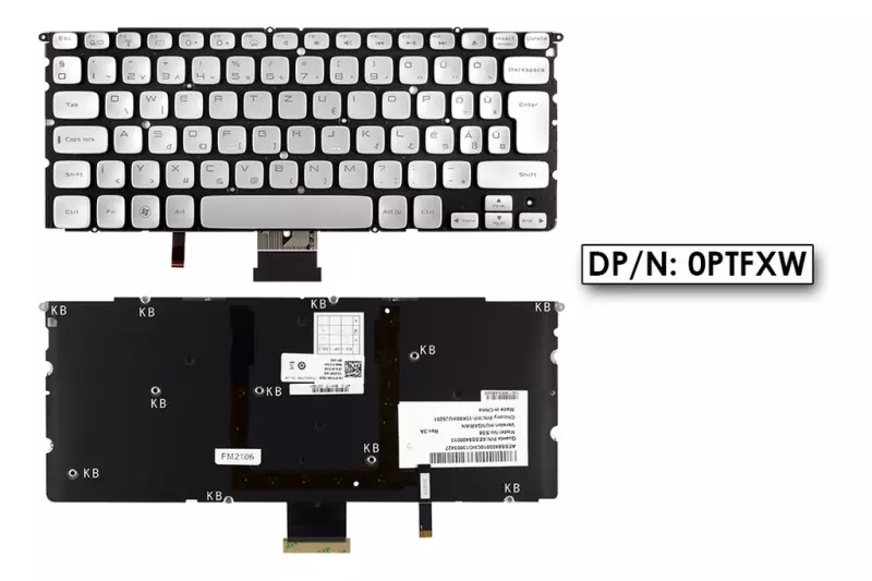Dell XPS 14z, 15z, L412z gyári új magyar LED háttér-világításos billentyűzet (DPN 0PTFXW)