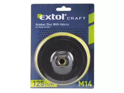 EXTOL® Craft gumitányér sarokcsiszolóhoz, 125mm, tépőzáras, max fordulat 12500/perc (108525)