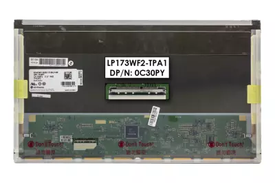 Gyári új fényes 17.3'' Full HD (1920x1080) eDP LED kijelző Dell XPS L702X (LP173WF2-TPA1, DP/n: 0C30PY) (csatlakozó: 50 pin - bal)