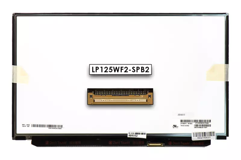 Gyári új matt 12.5' Full HD (1920x1080) eDP IPS LED Slim kijelző (csatlakozó: 30 pin - jobb)