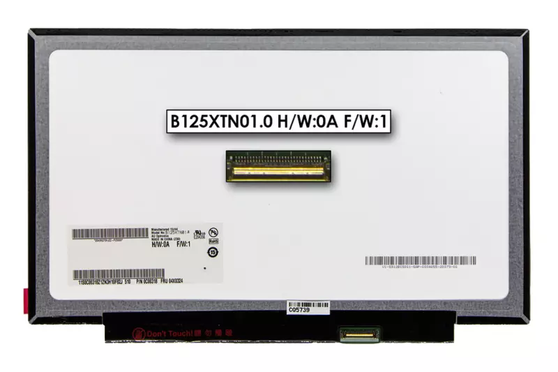 Gyári új matt 12.5' HD (1366x768) eDP LED Slim kijelző (csatlakozó: 30 pin - jobb)