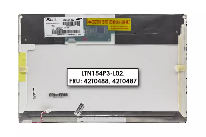 Gyári új matt 15.4'' (1680x1050) CCFL kijelző Lenovo ThinkPad T500 (LTN154P3-L02,  LTN154MT02-001, FRU: 42T0488) (csatlakozó: 30 pin - jobb felül)