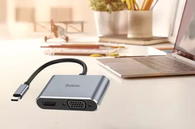 hoco. HB30 Eco Type-C USB HUB - HDMI, VGA, USB 3.0, Type-C (HB30)