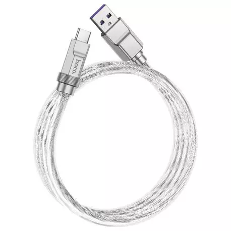 hoco. U113 Solid iPhone, iPad 1 méteres USB-lightning szilikon adat és töltő kábel (gyorstöltő), szürke (U113)