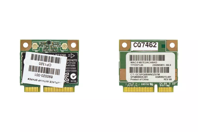 HP 650 használt Mini PCI-e (half) WiFi és Bluetooth 4.0 kártya (RT3290, 690020-001)