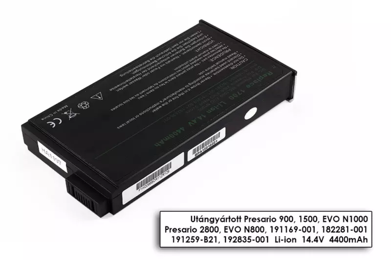 Compaq Presario 1500 laptop akkumulátor, új, gyárival megegyező minőségű helyettesítő, 8 cellás (4400mAh)