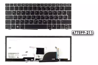 HP EliteBook 2170P gyári új, szürke, magyar, háttérvilágításos billentyűzet (677599-211)