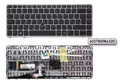 HP EliteBook 750 G2, 850 G2 gyári új magyar keretes ezüst-fekete billentyűzet trackpointtal  (776474-211, 736658-211)